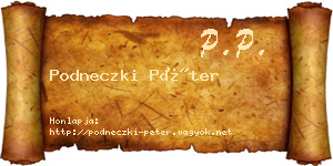 Podneczki Péter névjegykártya